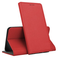 Кожен калъф тефтер и стойка Magnetic FLEXI Book Style за Nokia X10 / NOKIA X20 червен